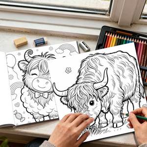 Cuaderno Espiral Personalizado con Diseño de Vaca de las Tierras Altas, Libro de Actividades Creativas y Divertidas para Niños, Servicio de Impresión Personalizada - Product Image 3