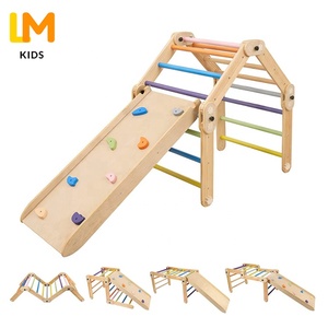 LM KIDS Baby Picklers Climber Montessori Toddler Indoor Playground Picklers Arch Picklers Triangle Wooden Climbing Frame - Product Image 1