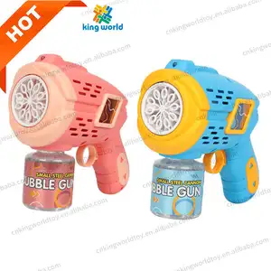 Kids Toys Gift LED Light and Music Toy Blue Automatic 10 Hole Soap Blower Bubbles Blowing Maker Party Children Pink Bubble Gun