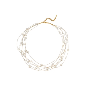 <span class=keywords><strong>Collier</strong></span> ras du cou vintage français polyvalent multicouche style Starlight en cristal et perles pour femme, luxe léger, niche haut de gamme - Product Image 5