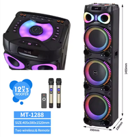 Speaker Audio Plastik Nirkabel Portabel Berkualitas Tinggi dengan Mic Terintegrasi Super Bass 100-300W untuk Pesta di Luar Ruangan dan Rumah Suara Stereo