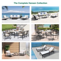 Ensemble de canapés d'extérieur modernes en aluminium Express Garden pour 6 personnes, écologiques, résistants à la rouille, imperméables, avec coussins en mousse haute densité pour hôtel
