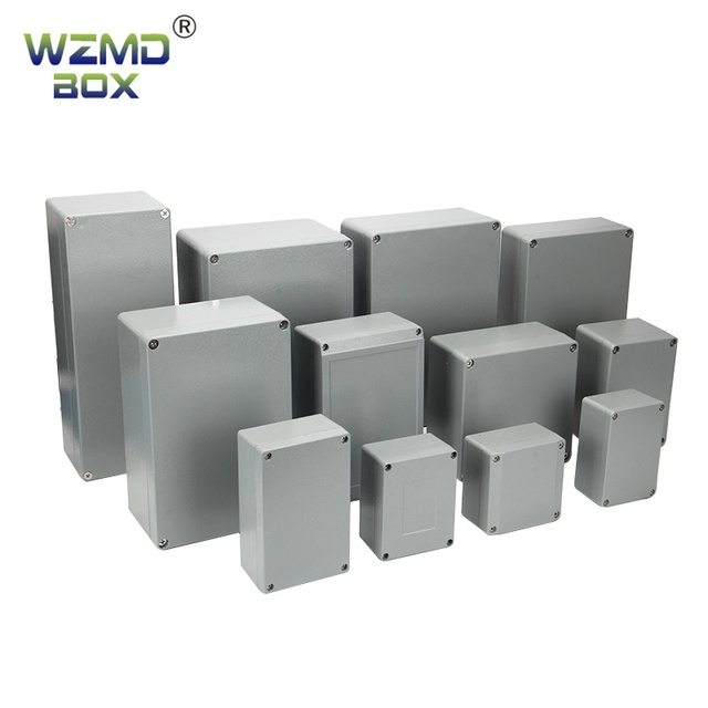 Aluminum IP67 Waterproof Junction Box | 115x90x60mm Die Cast Enclosure Powder Coated Surface | Custom Sizes Available | RAL7032