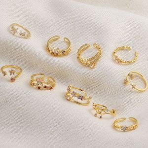 Classic Fashion <b>Heart</b> Shape Brass Ring for Women <b>Sweet</b> Girls Exquisite Shiny Zircon Open Ring - Product Image 4