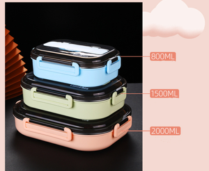 Hộp Đựng Thức Ăn Bento Cho Người Lớn/Trẻ Em 800/ 1500/ 2000 ML Kèm Dao Kéo, Bát Súp Hộp Đựng Đồ Ăn Trưa Bằng Thép Không Gỉ 304 Nhiều Hạt - Product Image 6