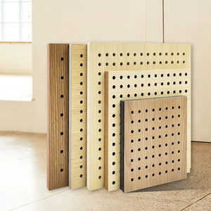 Panel Akustik Kayu Berlubang, Insulasi <span class=keywords><strong>Suara</strong></span>, Ubin Dinding & Plafon untuk Dekorasi Studio, Ruang Rapat, Bioskop - Product Image 1