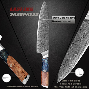 Couteau à désosser en acier Damas 67 couches Razor Sharp Mutton boeuf <span class=keywords><strong>jambon</strong></span> couteau à fendre ménage fruits couteau à éplucher manche ergonomique - Product Image 3