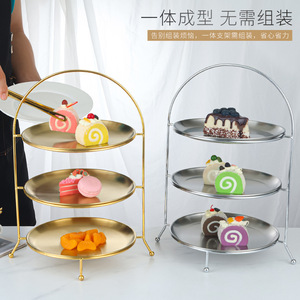 Stainless Steel Five Tier Cake Stand With Handle For Dessert Fruit Display Party Serving Tray - Product Image 4