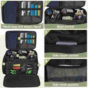 Sac de Coiffeur Grande Capacité avec Diviseurs Ajustables pour Organiser les Tondeuses, les Fournitures et Divers Outils de Coiffure - Product Image 4