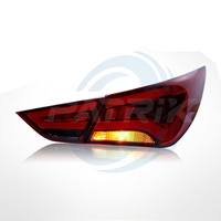 Feux arrière à LED Hyundai Sonata 2015, ensemble de feux de freinage et de position modifiés, avec feux jaunes, lentille rouge transparente