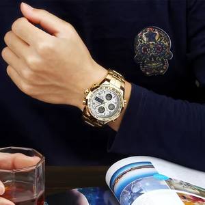 Orologio da uomo Wwoor 8019 con display digitale a LED, movimento al quarzo, allarme analogico, data automatica, giorno della settimana, luminoso, calendario completo, retroilluminazione. - Product Image 2