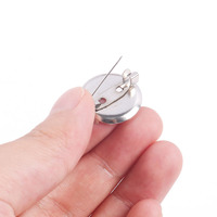 15/20/25/30/35mm barre ronde porte-broche Cabochon réglage blanc lunette plateau broche plat rond fermoirs épinglette disque Base Pad