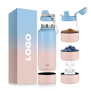 Long Lasting Ss Vacuum Cup Flask Wide Mouth Stainless Steel Water Bottle With Storage Bottom