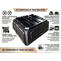 Couverture de benne rigide en aluminium robuste personnalisable, couvercle de benne de camionnette étanche et verrouillable, capot en aluminium massif
