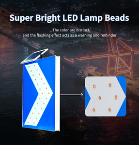 Güneş Enerjili LED Trafik İşaretleri Dikdörtgen Sarı ve Kırmızı Yanıp Sönen Ok Yol Uyarı Levhası - Product Image 4
