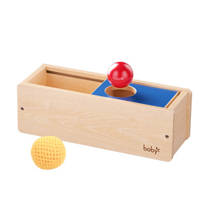 Giocattoli Educativi Montessori in Legno per Bambini 1-3 Anni, Scatola con Sfera Scorrevole, Gioco di Permanenza dell'Oggetto - Product Image 1