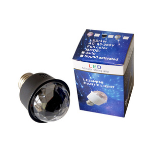 Bola mágica estroboscópica de techo inteligente E27 lámpara control de música modo de iluminación intermitente atmósfera boda RGB luces de escenario - Product Image 4