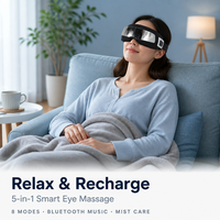 Masseur oculaire rechargeable USB avancé avec batterie 1200 mAh et fonction chauffante pour la réduction des poches sous les yeux, appareil de soin des yeux