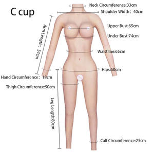 Combinaison recadrée en silicone Crossdresser Cosplay réaliste C tasse Silicone seins forme Vagian pantalon seins formes - Product Image 4