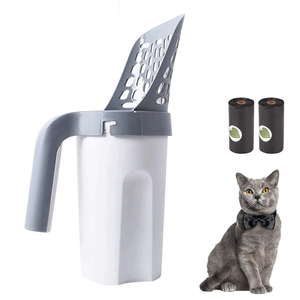 Suministros de limpieza para mascotas, eliminación de residuos, pala de arena integrada portátil para gatos, pala para arena para perros y gatitos - Product Image 6