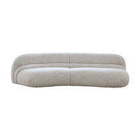 Canapé compact en tissu, forme arquée, style vintage français, couleur crème, grand canapé de salon pour villa, ensemble de meubles de salon