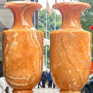 ठोस चट्टान हाथ से नक्काशीदार सफेद पत्थर के बर्तन सजावट टिकाऊ पत्थर के बर्तन की सजावट - Product Image 3