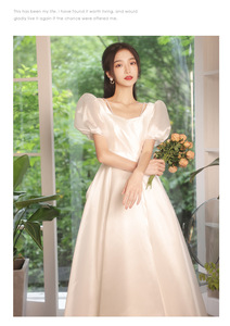 Robes de soirée courtes personnalisées en gros, robes de fiançailles blanches à la française, robes de réception pour femmes - Product Image 4