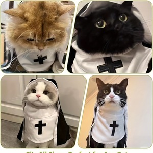 Disfraz <span class=keywords><strong>de</strong></span> Gato, Ropa para Perro, Atuendo <span class=keywords><strong>de</strong></span> <span class=keywords><strong>Monja</strong></span> Divertido para Mascotas, Ropa Informal y Linda para Mascotas Pequeñas y Medianas - Product Image 3