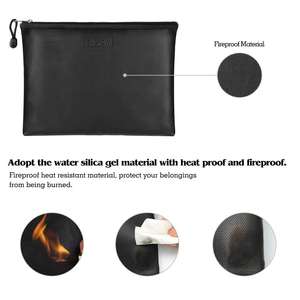 CUSTOM Custom Logo Waterproof Fireproof Organizer Safe Storage Pouch for Important <b>Documents</b> Papers Valuables Filing Product - Product Image 3