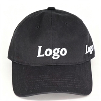 Unisex zwarte katoenen baseballpet, verstelbare pet, zeefdruklogo, buitensport hoofddeksel