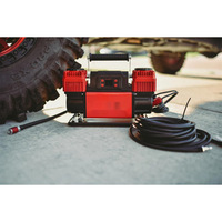 Portable 300L/min pompe de gonflage de pneu de voiture 12V/24V 150PSI compresseur d'air robuste Double cylindres moniteur de pression en boîte