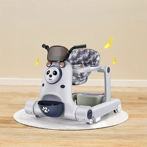Marche-bébé multifonctionnel 4-en-1 anti-renversement avec musique, siège pliable et hauteur réglable pour les tout-petits de 0 à 3 ans (charge de 10 kg) - Product Image 1