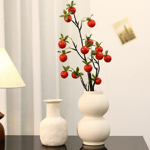 Jarrón de Cerámica Mystic Arts, Color Crema Irregular, Decoración para el Hogar, Arreglo Floral, Adorno Artesanal para Sala de Estar - Product Image 1