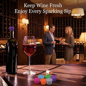 Tapón <span class=keywords><strong>de</strong></span> Silicona Individual <span class=keywords><strong>para</strong></span> <span class=keywords><strong>Botellas</strong></span> <span class=keywords><strong>de</strong></span> <span class=keywords><strong>Vino</strong></span>, Sellador Hermético Reutilizable <span class=keywords><strong>para</strong></span> <span class=keywords><strong>Vino</strong></span>, Cerveza y Refrescos, Tamaño Universal 1.2-1.4 Pulgadas, Libre <span class=keywords><strong>de</strong></span> BPA - Product Image 5