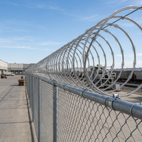 Fil barbelé concertina galvanisé à double brin pour prisons et voies ferrées