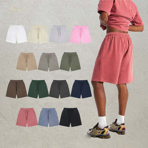 2025 nouveau Design été 420g Sport Style lavé eau vieilli Polyester/coton solide taille moyenne hommes Shorts - Product Image 1