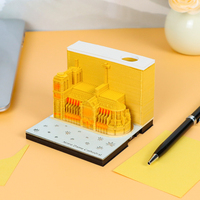 Bloc-notes 3D Notre-Dame de Paris, bloc-notes personnalisé en forme de blocs de construction, décoration de bureau, papeterie scolaire et de bureau Kawaii, articles cadeaux de luxe