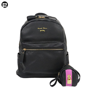 <span class=keywords><strong>Mini</strong></span> <span class=keywords><strong>mochila</strong></span> y monedero de cuero de 2 piezas para mujer, bonito bolso de hombro portátil de PU con cierre de cremallera para niñas y mujeres - Product Image 2