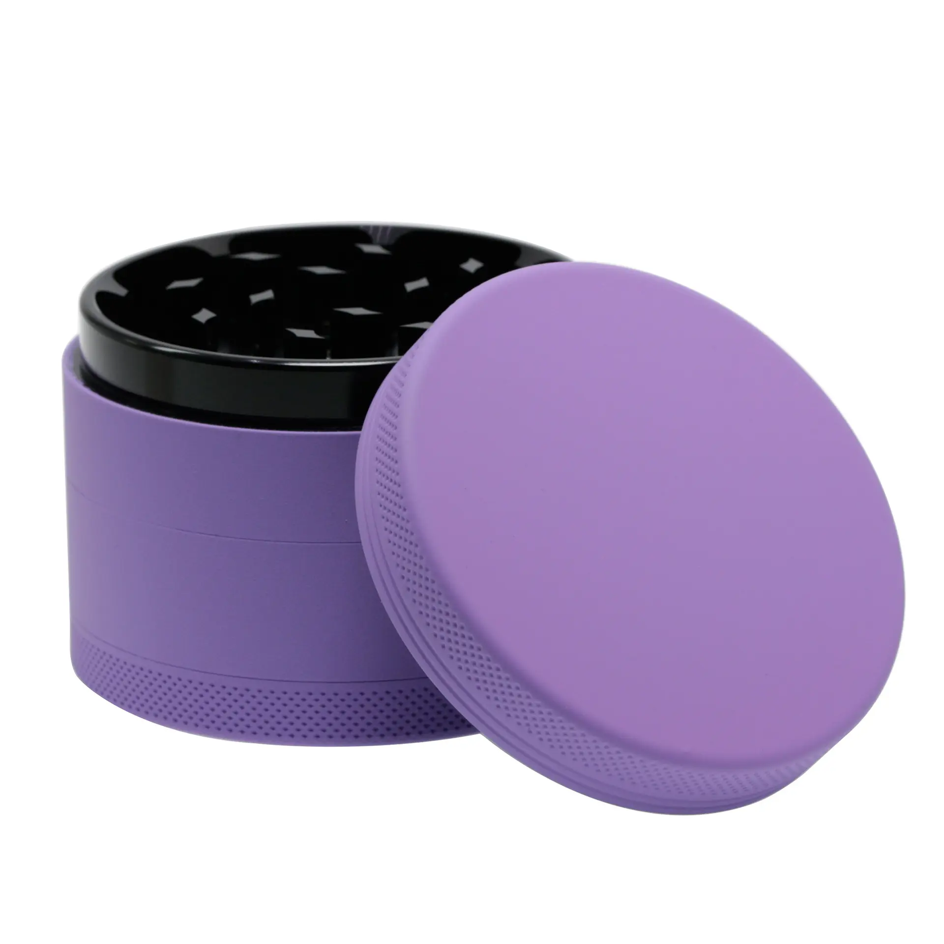 Wholesale Rubber Paint 63mm Smoking Grinders Herbal Tobacco Color Aluminum Grinder 4 Layer Grinder Herb