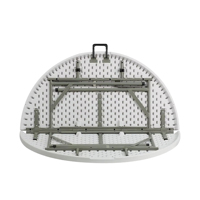 Table à manger ronde pliante en plastique de banquet Offre Spéciale vente en gros de 5 pieds, pour 10 personnes, se de banquet en plein air, table pliante blanche