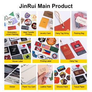 カスタムメイドの高級ポリエステル織りラベル、襟ロゴ入りメインラベル、ネックラベル-粘着式＆洗濯可能 - Product Image 5