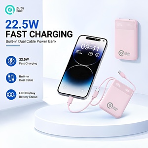 พาวเวอร์แบงค์ชาร์จเร็ว 20000mAh พร้อมสายในตัว <span class=keywords><strong>จอ</strong></span>แสดงผลแบตเตอรี่ดิจิตอล ช่องเสียบ Type C แบบคู่ ดีไซน์บาง เหมาะสำหรับการเดินทางเพื่อธุรกิจ - Product Image 2