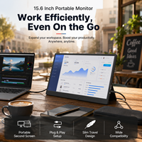 Monitor Portátil USB-C de 15.6 Pulgadas, 1920x1080 IPS, Pantalla de Viaje para Laptop, PC, Teléfono, Consola de Juegos, con Cubierta Inteligente y Soporte