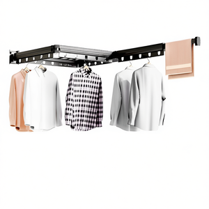 Séchoir mural rétractable DB 127,5 cm en aluminium pour l'extérieur, gain de place, organisateur de rangement pour vêtements - Product Image 1