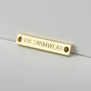 bikini accessories swimwear gold plated anti rust metal hardware label