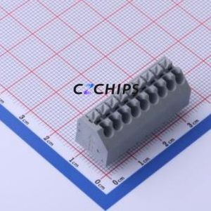 250-209 Spring Terminal Block Through hole Component (THT),P=3.5mm Connector 1x9P 3.5mm Gray 9P - Product Image 1