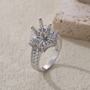 Vente en gros de bijoux en or blanc 18 carats naturel de qualité supérieure avec diamant blanc de 1 à 2 carats pour femmes semi-montage délicat pour anniversaire - Product Image 6