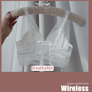Soutien-gorge sans armature pour femmes, section fine, <span class=keywords><strong>gros</strong></span> seins, effet amincissant, anti-affaissement, soutien-gorge sexy à dos nu, beauté <span class=keywords><strong>française</strong></span> - Product Image 5