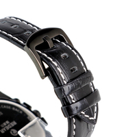Montres pour hommes en acier inoxydable carrées 3 ATM, avec bracelet en cuir et cristaux, design simple, style Fossil, vente en gros