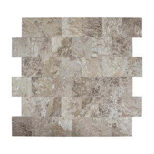 Carreau de mosaïque en marbre de peler et de coller de conception de pierre simulée de couleur brune pour dosseret de cuisine - Product Image 1